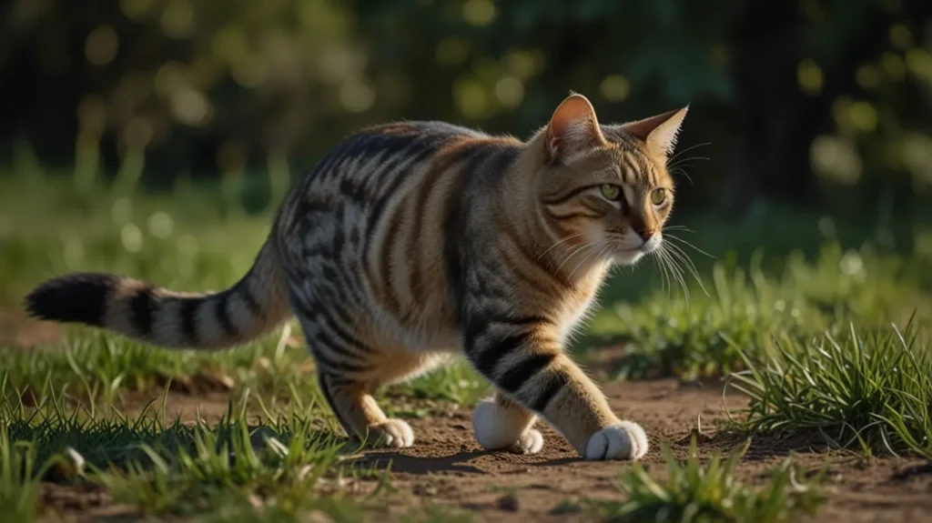 Cat crouching